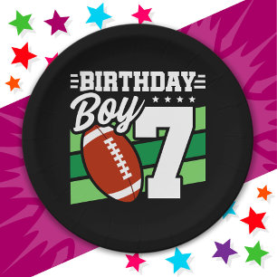 7 Year Old Football Party Theme 7th Birthday Boy Paper Plates