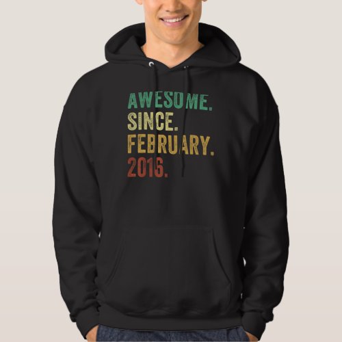 7 Year Old Gift Awesome Since February 2016 7th Bi Hoodie