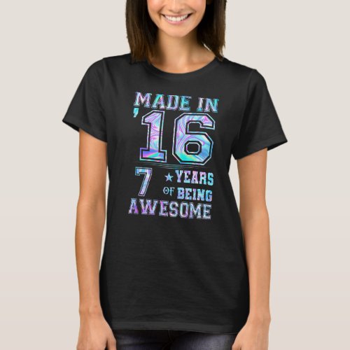 7 Year Old Girl  For 7th Birthday  Born In 2016  1 T_Shirt