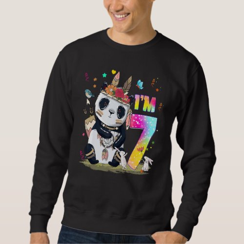 7 Year Old   Girls Teens Cute Little Panda 7th Bir Sweatshirt