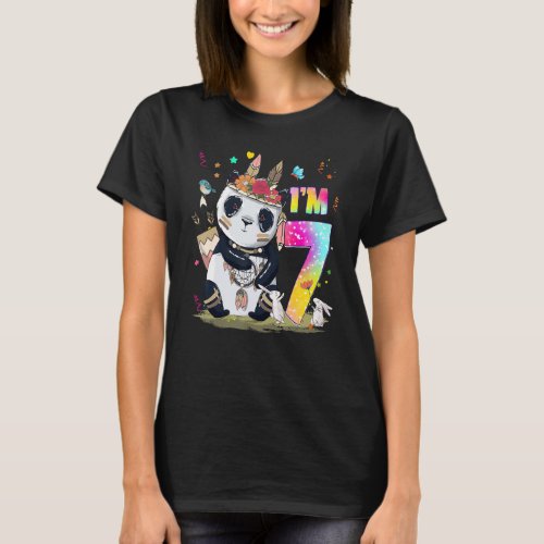 7 Year Old   Girls Teens Cute Little Panda 7th Bir T_Shirt