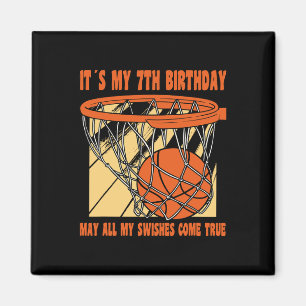 7 Year Old Happy 7th Birthday Basketball 7th Birth Magnet