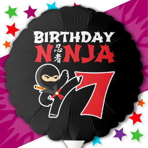 7 Year Old Karate Ninja Party Kids 7th Birthday Balloon