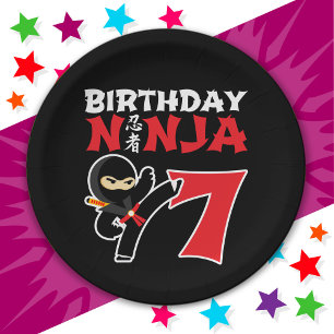 7 Year Old Karate Ninja Party Kids 7th Birthday Paper Plates