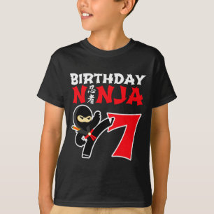 7 Year Old Karate Ninja Party Kids 7th Birthday T  T-Shirt