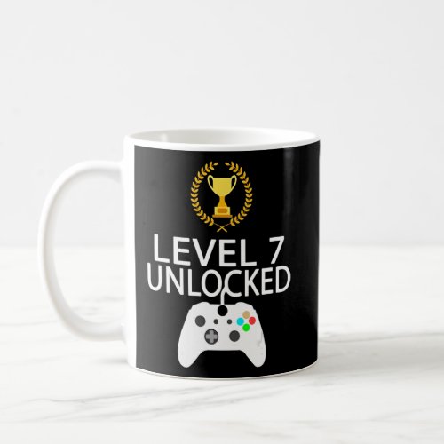 7 Year Old  Level 7 Unlockd 7th Birthday Video Gam Coffee Mug