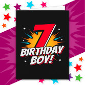 Superhero Birthday Boy - 7 Year Old - 7th Birthday Card | Zazzle