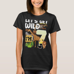 7 Year Old Zoo Birthday Safari Jungle Animal 7th B T-Shirt