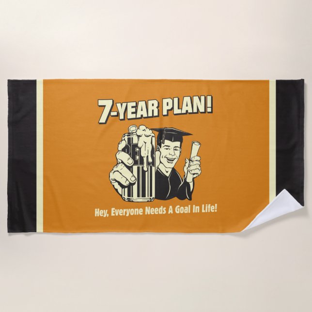 7 Year Plan: Everyone Needs a Goal Beach Towel (Front)