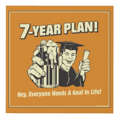 7 Year Plan Everyone Needs a Goal Faux Canvas Print