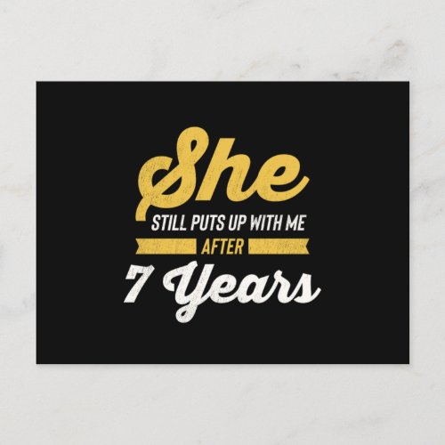 7 Years Anniversary Funny Anniversary Gift For Him Postcard