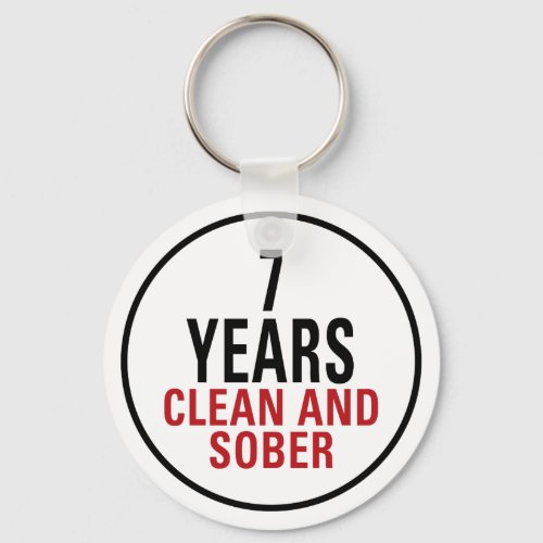 7 Years Clean and Sober Keychain