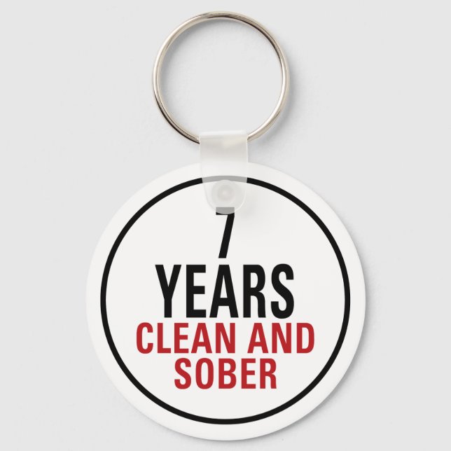 7 Years Clean and Sober Keychain (Front)