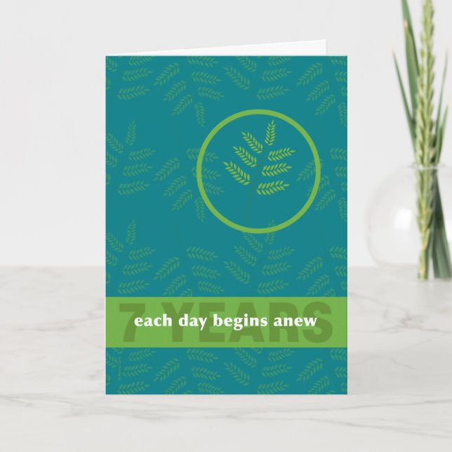 7 Years Drug Alcohol Addiction Addict Recovery Card (Front)