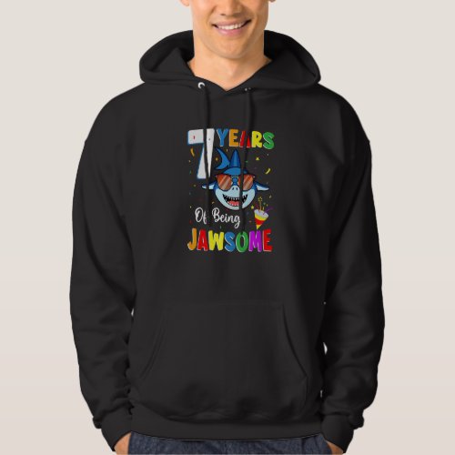 7 Years Of Being Jawsome Shark 7th Birthday 7 Year Hoodie