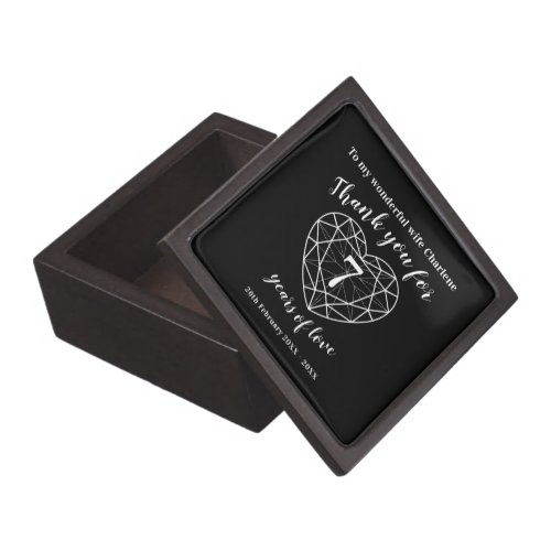 7 years of love black onyx personalized thank you gift box
