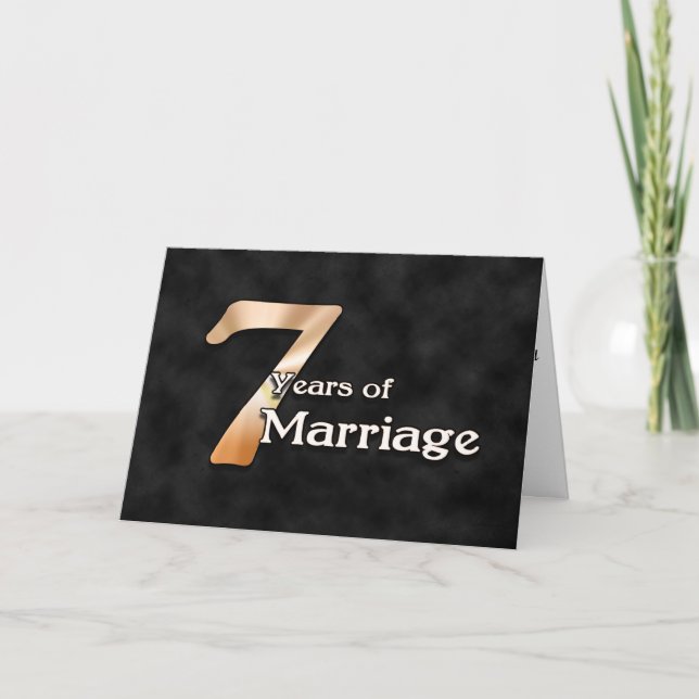 7 Years of Marriage (wedding anniversary) Card (Front)