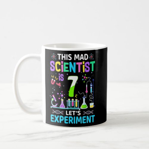 7 Years Old 7th Birthday Boys Girls Science Theme  Coffee Mug