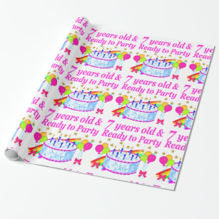 girls birthday wrapping paper