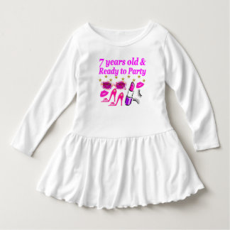 7 YEARS OLD AND READY TO PARTY PRINCESS DESIGN DRESS
