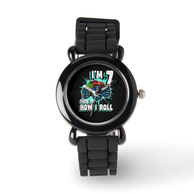 7 Years Old Birthday gift for Monster Truck Boy Watch (Front)