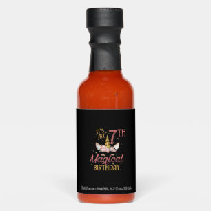 7 Years Old Birthday Girl Gift Unicorn 7th Birthda Hot Sauces