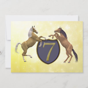7 years old birthday party rearing horses invitation