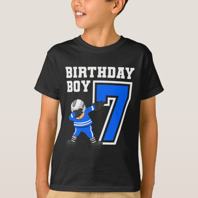 7 Years Old Boy Ice Hockey Player 7th Birthday Kid T-Shirt (Front)
