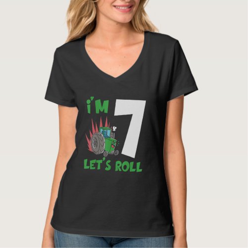7 Years Old Boy Tractors Old 7th Birthday Kids_1 T_Shirt