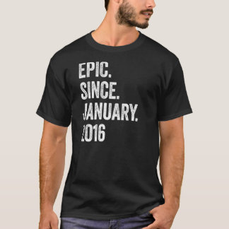 7 Years Old Epic Since January 2016 7th Birthday P T-Shirt