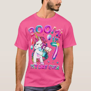 7 Years Old Flossing Unicorn Gifts 7Th Birthday Gi T-Shirt