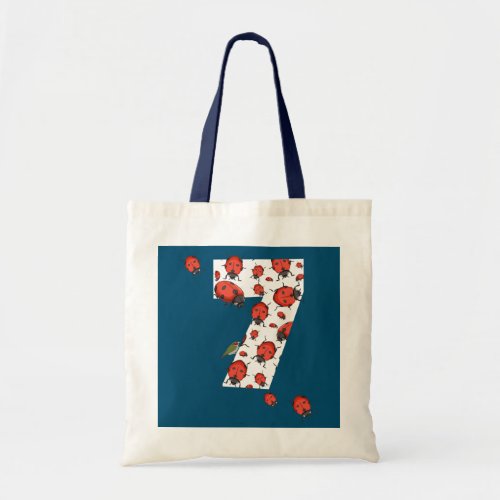 7 Years Old Funny Ladybugs 2015 7th Birthday Girl Tote Bag