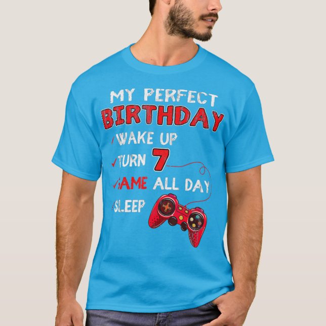 7 Years Old Gamer 7th Birthday For Boy Perfect T-Shirt (Front)