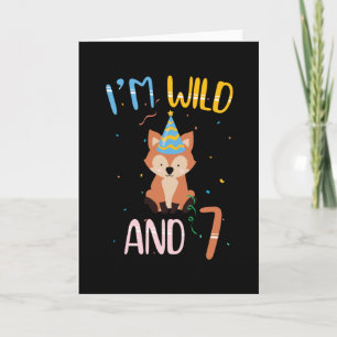 7 Years Old   I'm Wild And 7   7th Birthday Card