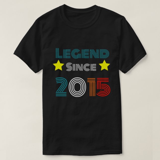 7 Years Old Legend Since 2015 7th Birthday T-Shirt (Design Front)