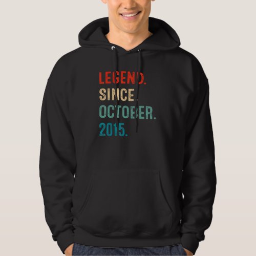 7 Years Old  Legend Since October 2015 7th Birthda Hoodie