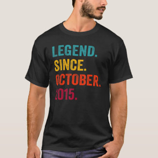 7 Years Old Legend Since October 2015 7th Birthday T-Shirt