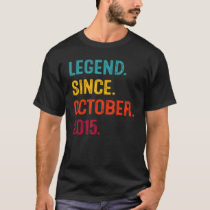 7 Years Old Legend Since October 2015 7th Birthday T-Shirt