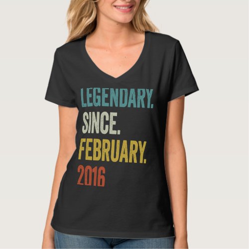 7 Years Old Legendary Since February 2016 7th Birt T_Shirt