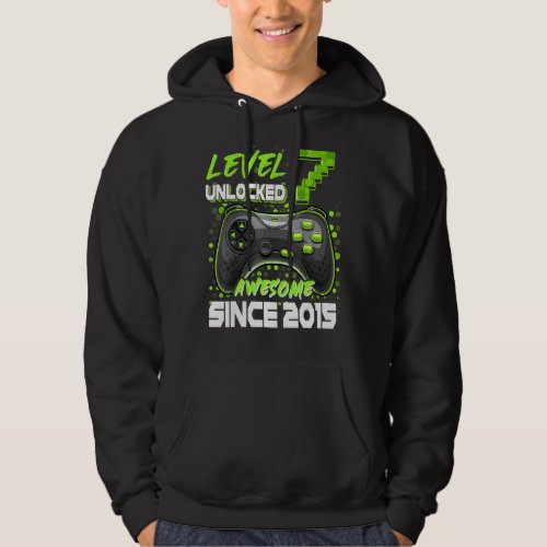 7 Years Old Level 7 Unlocked Awesome 2015 7th Birt Hoodie