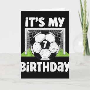 7 Years Old Soccer 7th Birthday Player Kids B-day Card
