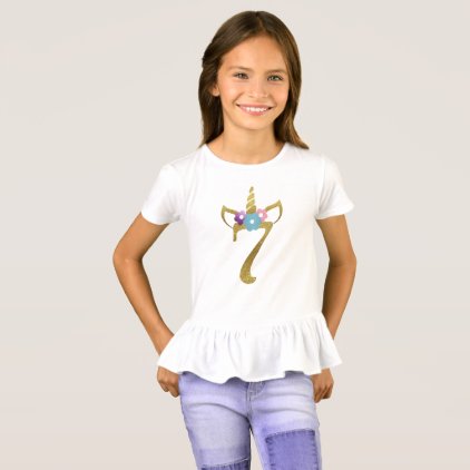 7 years old Unicorn Birthday Girl for Kids T-Shirt