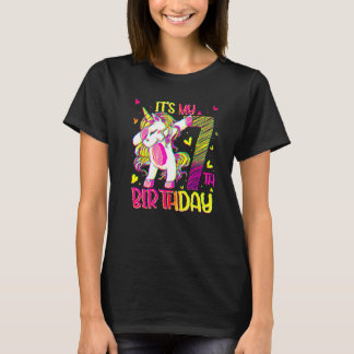 7 Years Old Unicorn Dabbing 7th Birthday Girl Unic T-Shirt