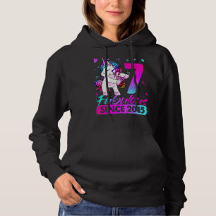 7 Years Old Unicorn Flossing 7th Birthday Girl Uni Hoodie