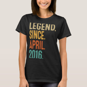 7 Years Old Vintage April 2016 7th Birthday 1 T-Shirt