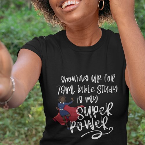 7am SISTER SUPER POWER Dark Skin Black Short   T_Shirt