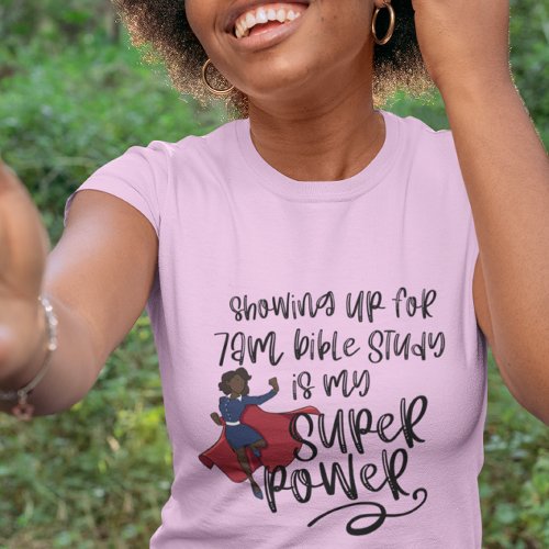 7am SISTER SUPER POWER Dark Skin Pink Short  T_Shirt