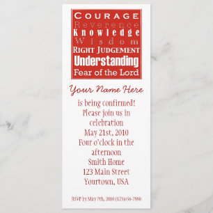 7Gifts for Your Confirmation Announcent Invitation