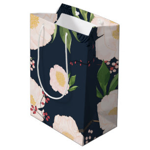 7lx4.5wx10h Medium Gift Bag Baby Pink Cosmos on Na