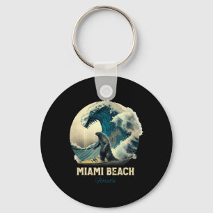 7miami Beach Florida Surfing Surfboard Keychain